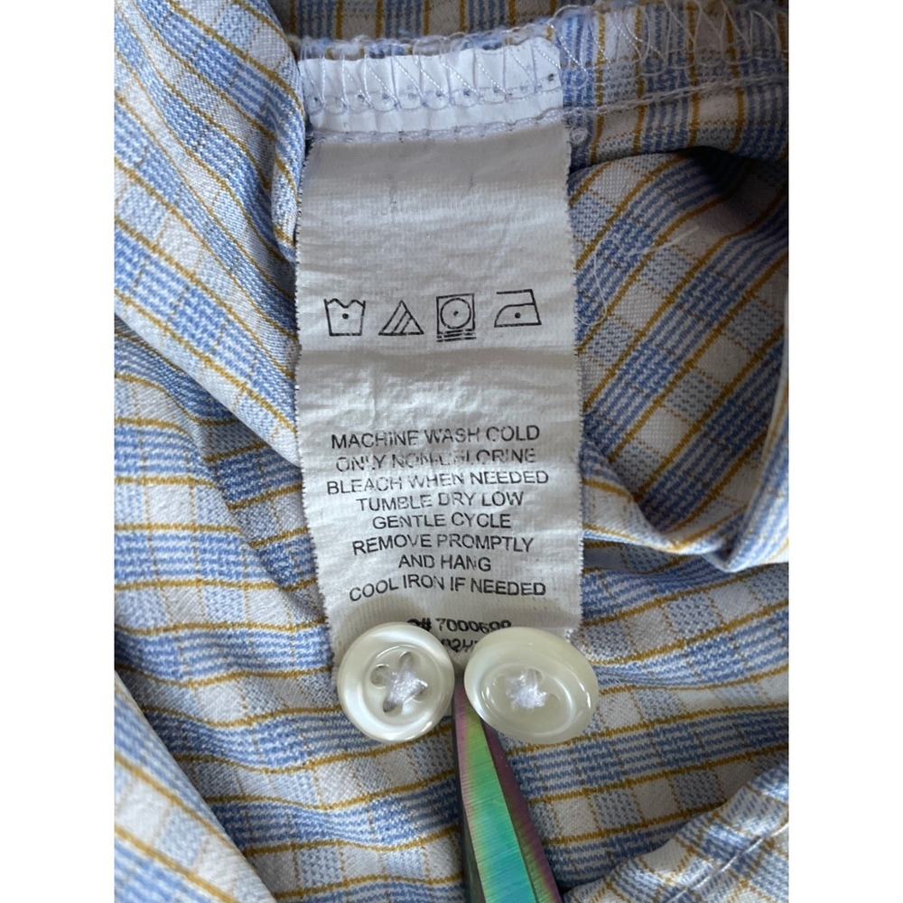 J. M. Haggar Mens Dress Shirt 16 1/2-34/33 Slim Fit Performance Gingham Check - Picture 12 of 12